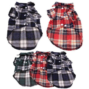 British Style Plaid Dog Shirts