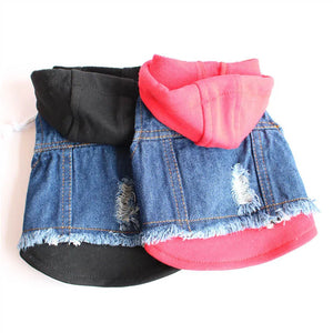 Fashion Denim Pet Hoodie Jacket