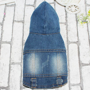 Fashion Denim Pet Hoodie Jacket