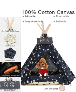 Cozy Star Pattern Dog Tents