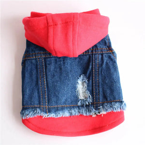 Fashion Denim Pet Hoodie Jacket