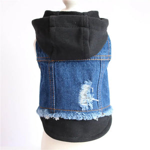 Fashion Denim Pet Hoodie Jacket