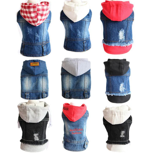 Fashion Denim Pet Hoodie Jacket