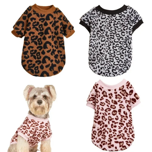 Pullover Leopard Print Dogs Clothing