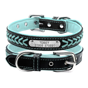 Adjustable Padded Leather Collar