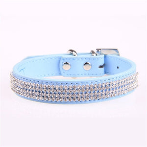 Bling Rhinestone Leather Collar