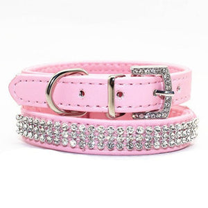 Bling Rhinestone Leather Collar